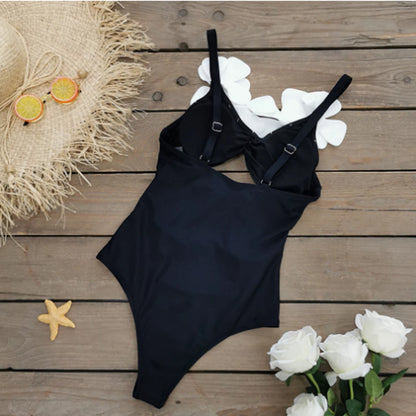 Swimsuit with 3D flower applique