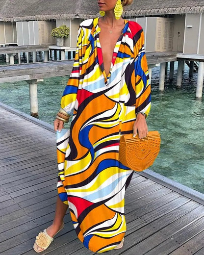 Printed loose fitting maxi dress